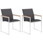 Sillas de jardín 2 unidades textilene y acero inoxidable gris