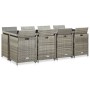 Set comedor de jardín 13 piezas y cojines ratán sintético gris en Conjuntos de jardín | Comprar online en Foro24