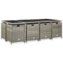 Set comedor de jardín 13 piezas y cojines ratán sintético gris en Conjuntos de jardín | Comprar online en Foro24