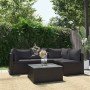 Set muebles de jardín 5 piezas y cojines ratán sintético negro en Sofás modulares de exterior | Comprar online en Foro24