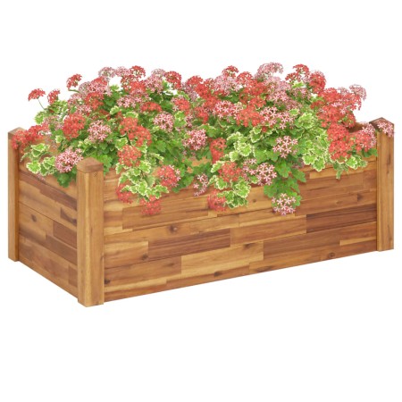 Arriate de madera maciza de acacia 110x60x44 cm en Maceteros y jardineras | Comprar online en Foro24