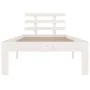 White single solid wood bed frame 75x190 cm by vidaXL, Beds and slatted bases - Ref: Foro24-814715, Price: 73,93 €, Discount: %