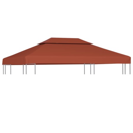 Cubierta superior de cenador 2 niveles terracota 310 g/m² 4x3 m en Cubiertas para carpas y cenadores | Comprar online en Foro24