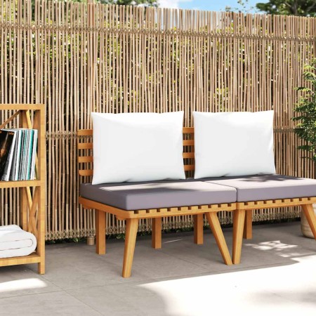 Silla de jardín con cojines madera maciza de acacia