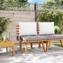 Silla de jardín con cojines madera maciza de acacia