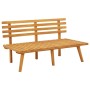 Banco de jardín con cojines madera maciza de acacia 115 cm