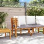 Sofá de esquina para jardín con cojines madera maciza de acacia