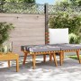 Reposapiés de jardín y cojín madera maciza acacia 60x60x29 cm
