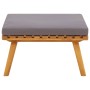 Reposapiés de jardín y cojín madera maciza acacia 60x60x29 cm