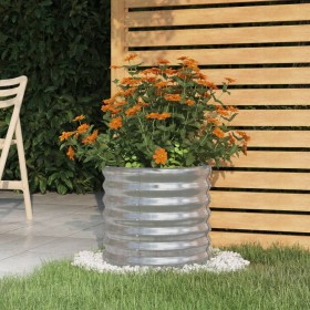 Powder coated steel planter 40x40x36 cm silver by vidaXL, Pots and planters - Ref: Foro24-318847, Price: 25,34 €, Discount: %