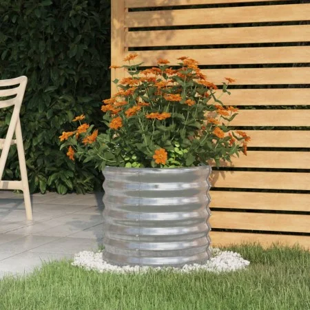 Powder coated steel planter 40x40x36 cm silver by vidaXL, Pots and planters - Ref: Foro24-318847, Price: 24,73 €, Discount: %