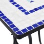 Mesa de mosaico para cafetería cerámica azul y blanco 60 cm