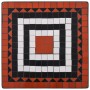 Mesa bistró de mosaico cerámica terracota y blanco 60 cm