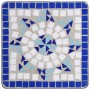 Mesa auxiliar de mosaico cerámica azul y blanco