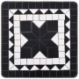 Mesa auxiliar de mosaico cerámica negro y blanco