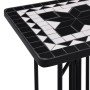 Mesa auxiliar de mosaico cerámica negro y blanco