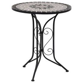 Mesa bistro de mosaico cerámica gris 60 cm