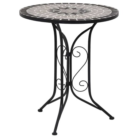 Mesa bistro de mosaico cerámica gris 60 cm