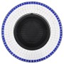 vidaXl Brasero de mosaico cerámica azul y blanco 68 cm