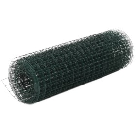 Alambrada de gallinero acero recubrimiento PVC verde 25x0,5 m