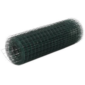 Alambrada de gallinero acero recubrimiento PVC verde 25x0,5 m en Paneles de vallas | Comprar online en Foro24