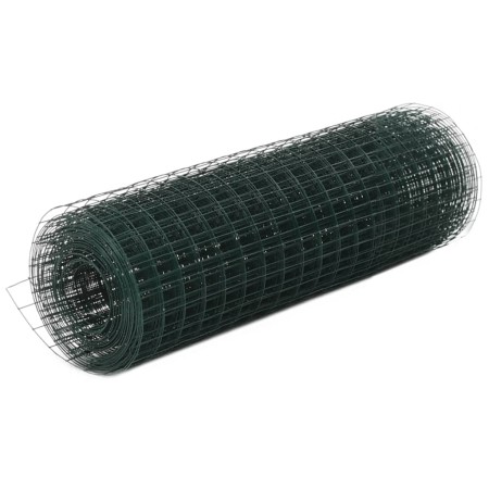 Alambrada de gallinero acero recubrimiento PVC verde 25x0,5 m