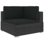 Set muebles de jardín y cojines 12 pzas ratán sintético negro