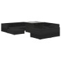 Set muebles de jardín 10 piezas y cojines ratán sintético negro