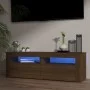 Mueble de TV con luces LED marrón roble 120x35x40 cm de vidaXL, Muebles TV - Ref: Foro24-815686, Precio: 150,27 €, Descuento: %