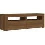 Mueble de TV con luces LED marrón roble 120x35x40 cm de vidaXL, Muebles TV - Ref: Foro24-815686, Precio: 150,27 €, Descuento: %