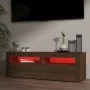 Mueble de TV con luces LED marrón roble 120x35x40 cm de vidaXL, Muebles TV - Ref: Foro24-815686, Precio: 150,27 €, Descuento: %