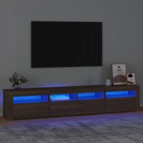 TV-Schrank mit LED-Leuchten Eiche braun 210x35x40 cm von vidaXL, TV-Möbel - Ref: Foro24-3152737, Preis: 179,39 €, Rabatt: %