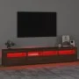 Mueble de TV con luces LED marrón roble 210x35x40 cm de vidaXL, Muebles TV - Ref: Foro24-3152737, Precio: 179,39 €, Descuento: %