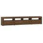 TV cabinet with LED lights oak brown 210x35x40 cm by vidaXL, TV Furniture - Ref: Foro24-3152737, Price: 179,39 €, Discount: %