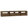 Mueble de TV con luces LED marrón roble 210x35x40 cm de vidaXL, Muebles TV - Ref: Foro24-3152737, Precio: 179,39 €, Descuento: %