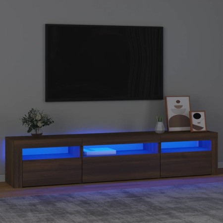 TV-Schrank mit LED-Leuchten Eiche braun 195x35x40 cm von vidaXL, TV-Möbel - Ref: Foro24-3152745, Preis: 155,12 €, Rabatt: %