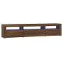 TV-Schrank mit LED-Leuchten Eiche braun 195x35x40 cm von vidaXL, TV-Möbel - Ref: Foro24-3152745, Preis: 155,12 €, Rabatt: %