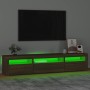 TV-Schrank mit LED-Leuchten Eiche braun 195x35x40 cm von vidaXL, TV-Möbel - Ref: Foro24-3152745, Preis: 155,12 €, Rabatt: %