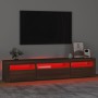 TV-Schrank mit LED-Leuchten Eiche braun 195x35x40 cm von vidaXL, TV-Möbel - Ref: Foro24-3152745, Preis: 155,12 €, Rabatt: %