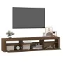 TV cabinet with LED lights oak brown 195x35x40 cm by vidaXL, TV Furniture - Ref: Foro24-3152745, Price: 168,40 €, Discount: %