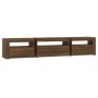 TV cabinet with LED lights oak brown 195x35x40 cm by vidaXL, TV Furniture - Ref: Foro24-3152745, Price: 168,40 €, Discount: %