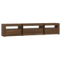 TV-Schrank mit LED-Leuchten Eiche braun 195x35x40 cm von vidaXL, TV-Möbel - Ref: Foro24-3152745, Preis: 155,12 €, Rabatt: %