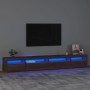 TV-Schrank mit LED-Leuchten, braune Eiche, 270 x 35 x 40 cm von vidaXL, TV-Möbel - Ref: Foro24-3152753, Preis: 197,15 €, Raba...