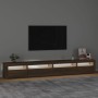 Mueble de TV con luces LED roble marrón 270x35x40 cm de vidaXL, Muebles TV - Ref: Foro24-3152753, Precio: 197,15 €, Descuento: %