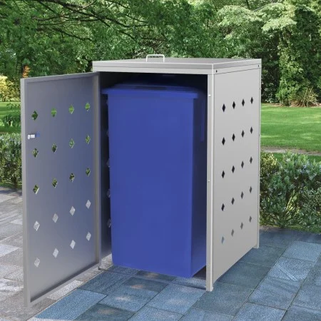 240L stainless steel individual garbage container shed by vidaXL, Waste container supports - Ref: Foro24-145379, Price: 220,6...
