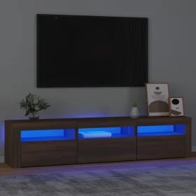 TV-Schrank mit LED-Leuchten Eiche braun 180x35x40 cm von vidaXL, TV-Möbel - Ref: Foro24-3152761, Preis: 162,53 €, Rabatt: %