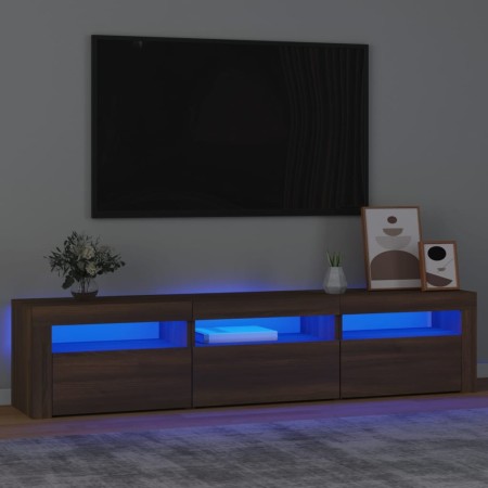 TV-Schrank mit LED-Leuchten Eiche braun 180x35x40 cm von vidaXL, TV-Möbel - Ref: Foro24-3152761, Preis: 150,50 €, Rabatt: %