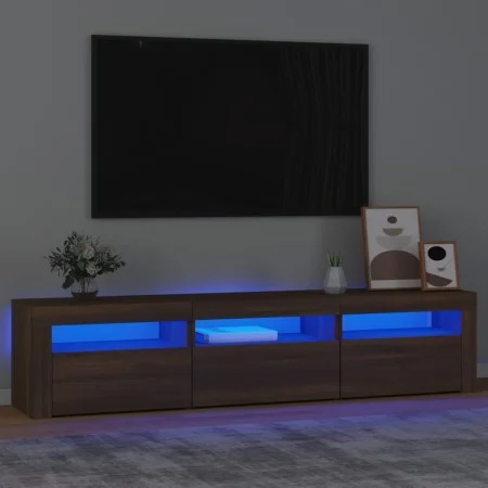 TV-Schrank mit LED-Leuchten Eiche braun 180x35x40 cm von vidaXL, TV-Möbel - Ref: Foro24-3152761, Preis: 162,30 €, Rabatt: %