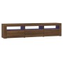 TV-Schrank mit LED-Leuchten Eiche braun 180x35x40 cm von vidaXL, TV-Möbel - Ref: Foro24-3152761, Preis: 150,50 €, Rabatt: %