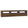 TV-Schrank mit LED-Leuchten Eiche braun 180x35x40 cm von vidaXL, TV-Möbel - Ref: Foro24-3152761, Preis: 162,30 €, Rabatt: %